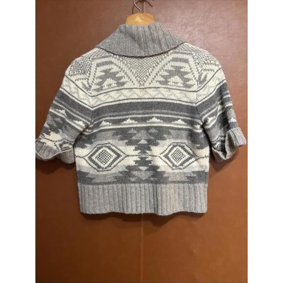 Lauren Ralph Lauren Wool Angora Cardigan Short Sleeve Sweater LP Southwestern - Picture 8 of 9